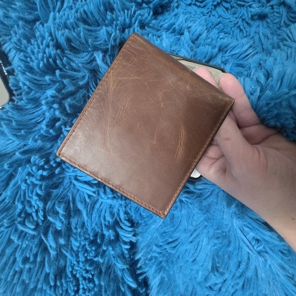 Fossil Derrick Flip ID Bifold Wallet Leather Brown NWT - Picture 8 of 9